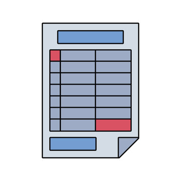 Spreadsheet. Flat design table document. Data management element for finance and administration.