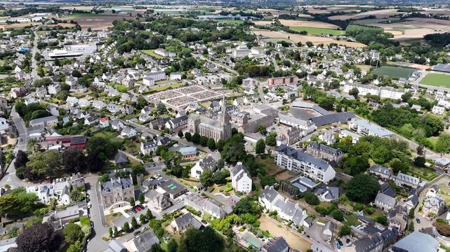 Town centre Port de Paimpol Brittany France house and streets