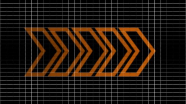 Animated forward arrows on green screen motion
