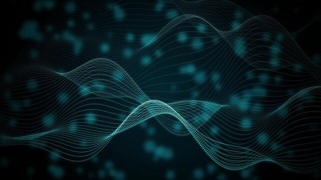 Glowing particle waves flow in a seamless loop