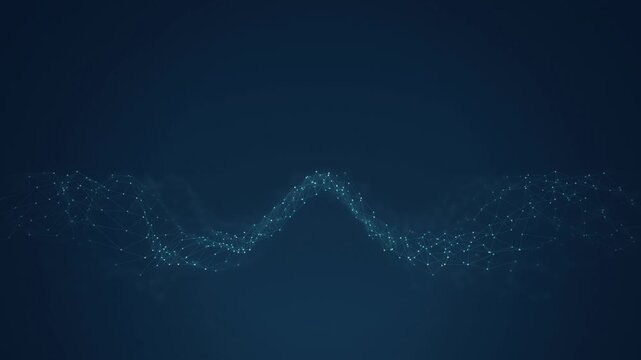 Glowing plexus nodes form a wave in a seamless loop