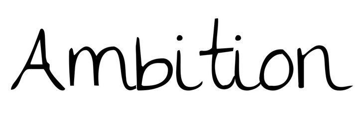 Obraz premium Ambition word png, simple typography digital sticker in transparent background