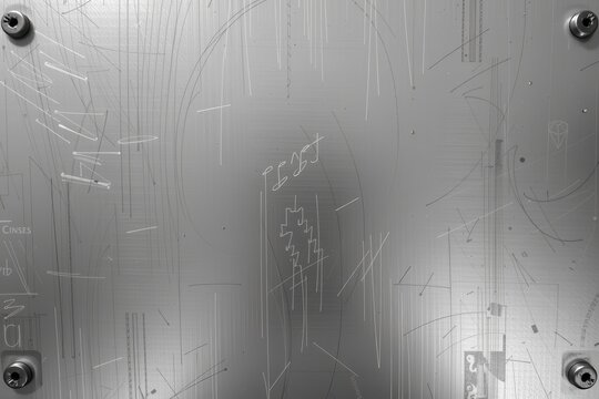 Metal surface with scratches and four corner bolts