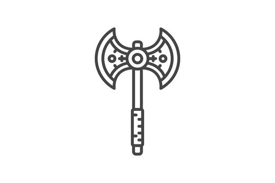 Double-Headed Battle Axe Outline Icon