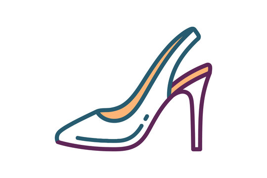 Slingback High Heel Shoe Vector Illustration