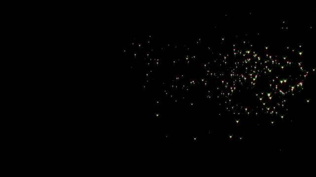 Smooth Twinkling Star Glitter Line Animation, Glowing White Particles, Magical Sparkle Dust Fairy Doodle Stars, Shimmering Starlight Trail Asset on Black Screen Background in. 4K
