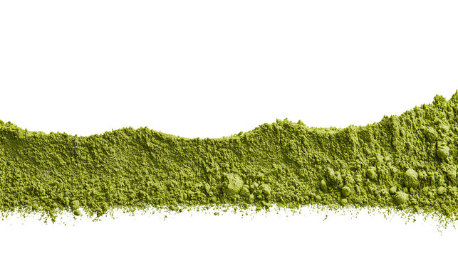 Fine green matcha powder pile