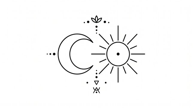 Sun and moon vector art