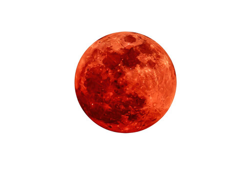 Red Moon Lunar Eclipse in Space.