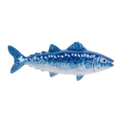 Fototapeta premium Blue Metallic Fish Toy Isolated On White Background