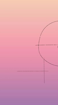 Animation of mathematical data processing over pink background