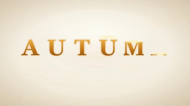 Golden Autumn text animation fading on a light beige background