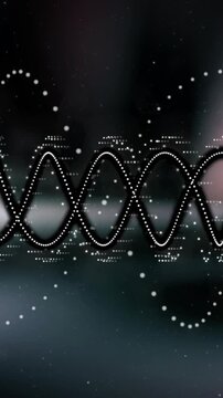 Animation of dna strand and data processing on black background