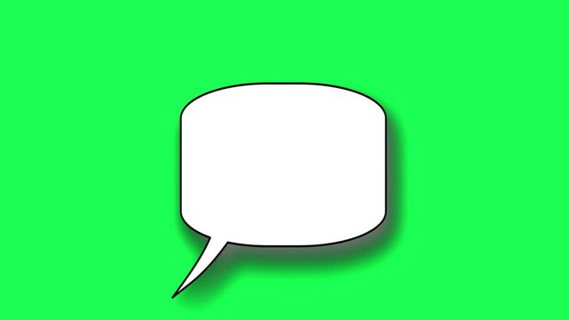 Blank speech bubble with shadow on a bright green background