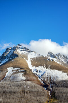 Snow capped mountains in Waterton Lakes National Park, Canada