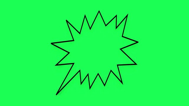 Comic book style speech bubble on a bright green background