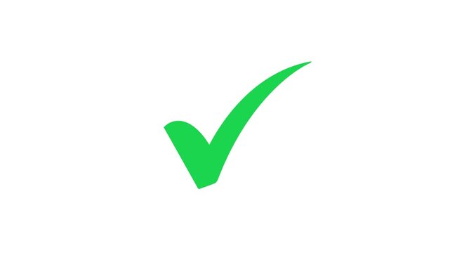 green check mark transparent background motion video file type. vector illustration .