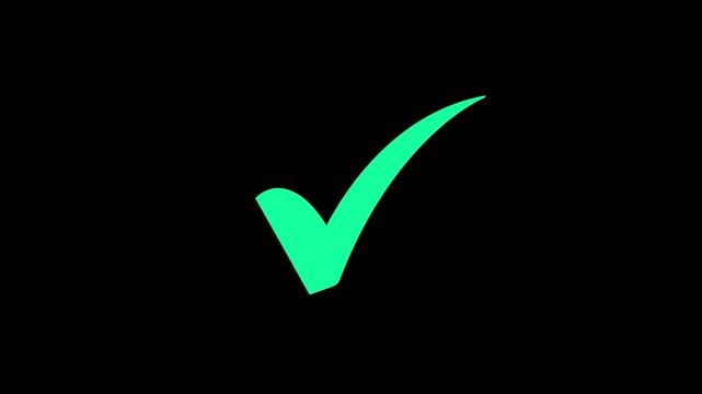 green check mark transparent background motion video file type. vector illustration .