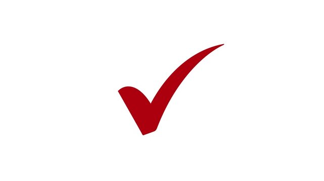red check mark transparent background motion video file type. vector illustration .
