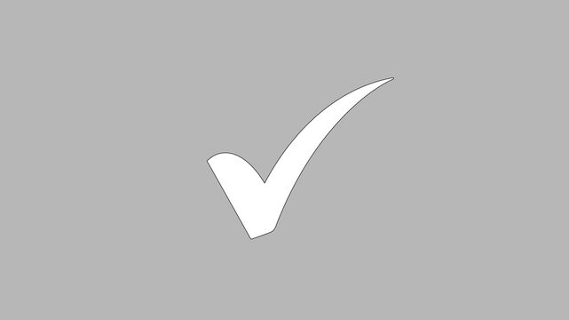 white check mark transparent background motion video file type. vector illustration .