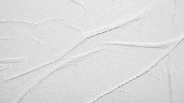 White Crumpled Glued Paper Texture Background for Poster Mockup