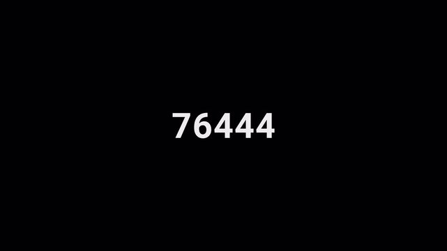 Digital Number Counter Animation with Glowing LED Cyan Digits Counting Up on Black Background