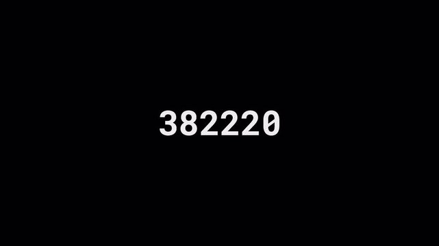 Digital Number Counter Animation with Glowing LED Cyan Digits Counting Up on Black Background