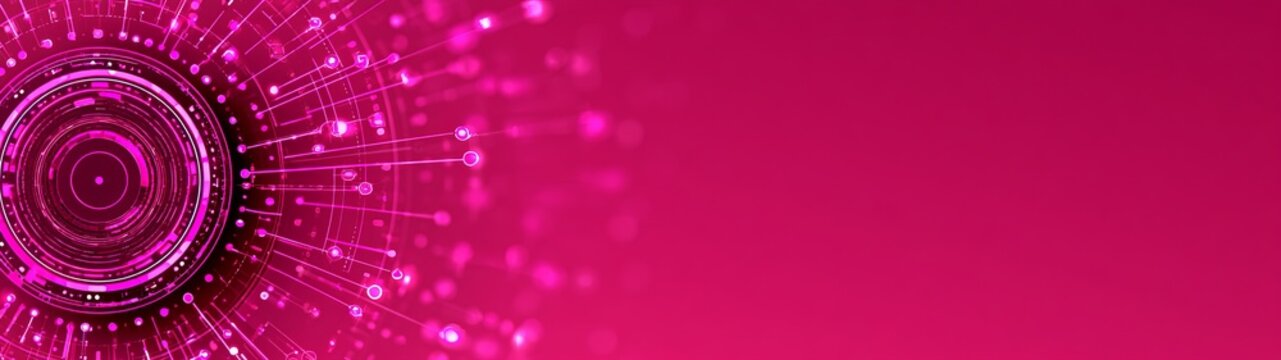 Abstract digital transformation background featuring data circles and lines for erp system integration and automation concepts