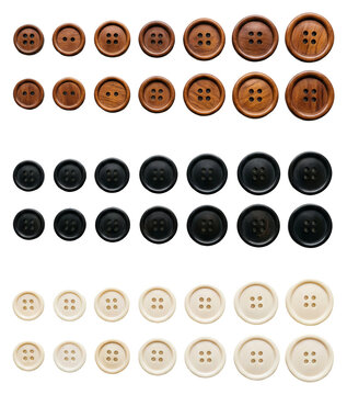 Collection of Assorted Sewing Buttons in Various Colors and Sizes.