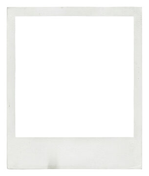 Blank White Polaroid Photo Frame Template.