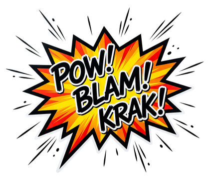 Comic Book Style Explosion with Sound Effects.