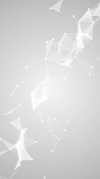 White Digital Network Connection and Light Motion Background,Abstract Technology Data Nodes Animation for Artificial Intelligence,Corporate & AI Video Stream vertical social media design element