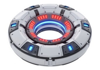 Naklejka premium Modern illuminated mechanical computer wheel isolated on white background
