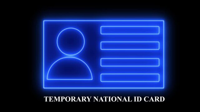 Glowing neon Identification cards, ID Card icon animation. parsons verify icon animation, profile verify account icon. profile. ck video