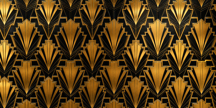 Art Deco Geometric Gold Luxury Background