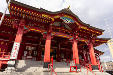 Fototapeta premium Beautiful architecture of Shineiji Buddhist temple in Hokkaido, Japan.