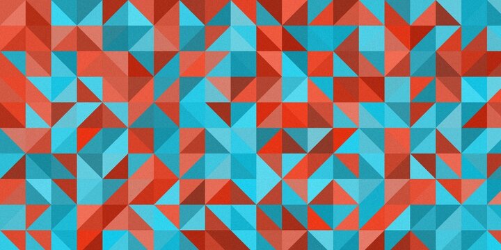 Abstract geometric pattern background with triangles in red and blue.