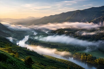 Fototapeta premium mountain landscape with fog