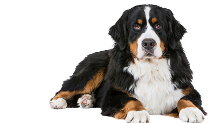 Bernese Mountain Dog lying down with tri-color fur © Motruc