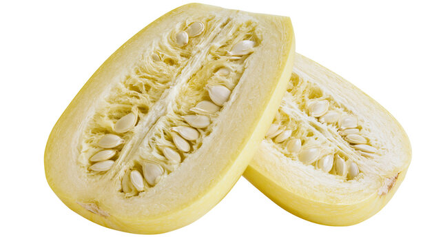 Spaghetti Squash Halves with Seeds