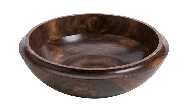 Dark wood bowl with swirling grain pattern