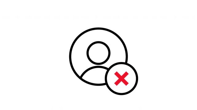 Remove User Icon Animation with Delete Symbol for Account Removal and Access Denied