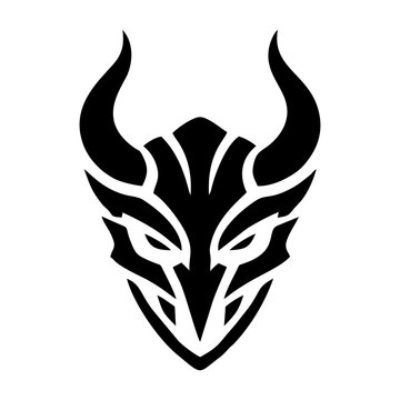 BLACK abstract demon face logo