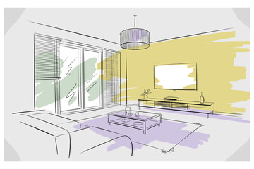 Fototapeta premium sketch of house