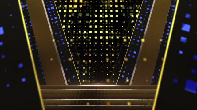 Stair Stage Glitter 1 Elegant Gold Particle Music Show Tunnel Blue Loop