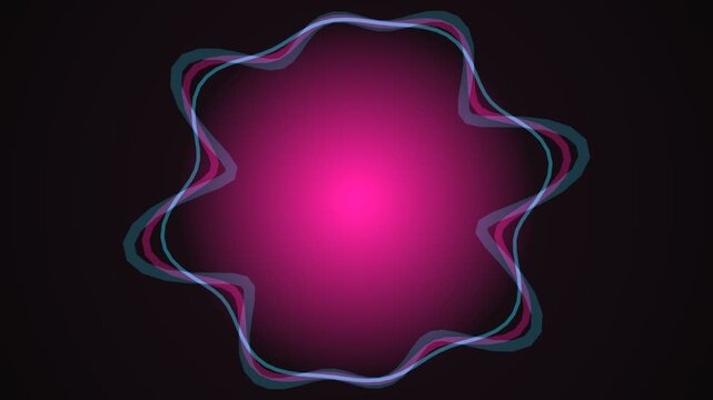 Abstract glowing pink wave circle motion graphic