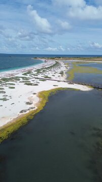Aerial View of Wild Sardinian Coast Near Mari Ermi and Is Arutas