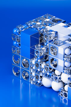 3D Geometric Cube Composition