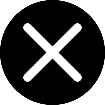 black icon of no entry, wrong, uncorrect mark
