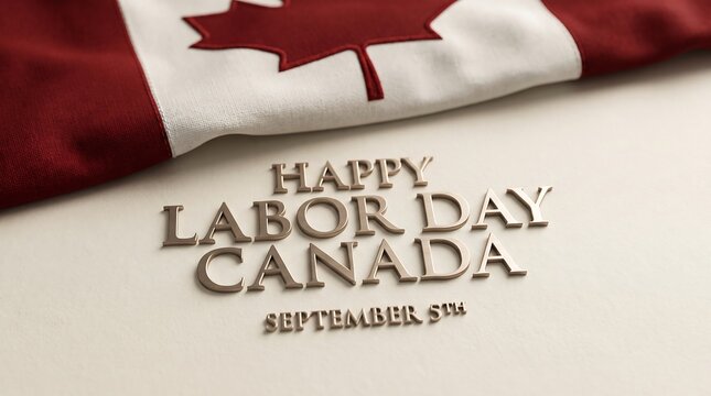 Canada Labor Day September 5th Greeting with Canadian Flag for National Holiday Celebration Website Banner Background